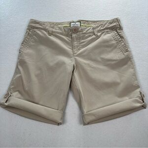 American Eagle Vintage Y2K Bermuda Shorts Womens Size 8 Khaki Low Rise Roll Cuff
